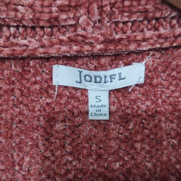 Jodifl dusty rose soft chenille knit oversized cardigan - Picture 3 of 5
